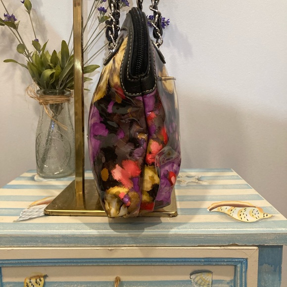 Ellen Tracy Purple Floral Shoulder Bag - Picture 3 of 7